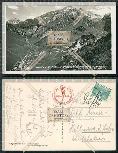 AK Stuben Arlberg Vorarlberg Panorama Flexenpass Flexenstraße Stempel Rücksei