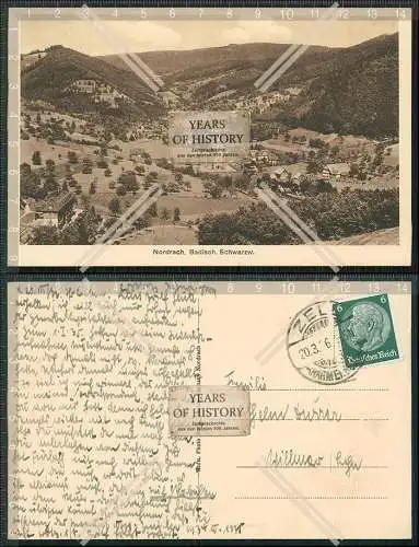 AK Nordrach in Baden Württemberg Panorama mit Kirche vom Ort 1936 gelaufen