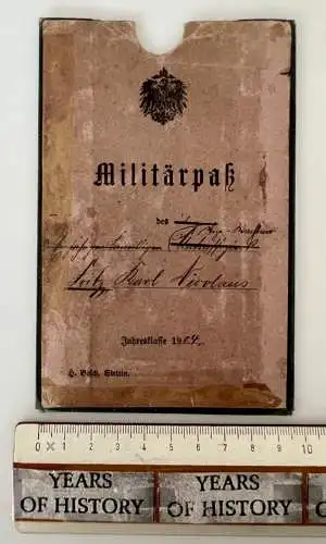 Hülle für Militärpass 1904 Fritz Karl Nicolaus weitere Beschreibung auf Case