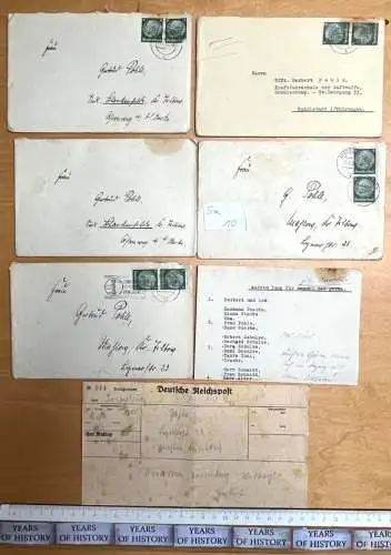 5x Brief 1938 Kraftfahrschule Luftwaffe Rudolstadt v. H. Pohle aus Mahlow Bbg 10