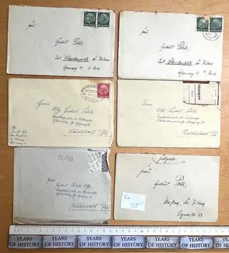 6x Brief 1938 Kraftfahrschule Luftwaffe Rudolstadt von H. Pohle aus Mahlow Bbg 5