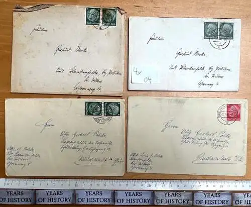 4x Brief 1938 Kraftfahrschule Luftwaffe Rudolstadt von H. Pohle aus Mahlow Bbg 4