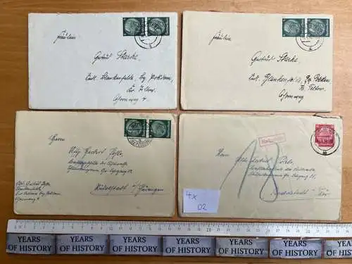 4x Brief 1938 Kraftfahrschule Luftwaffe Rudolstadt von H. Pohle aus Mahlow Bbg 2