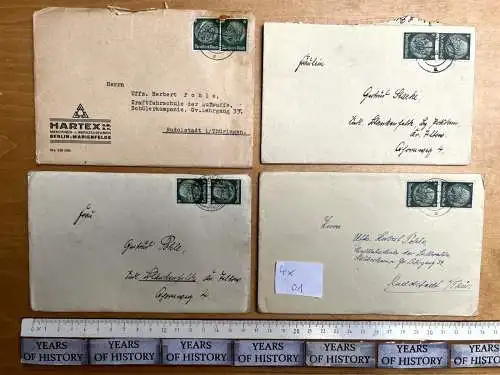 4x Brief 1938 Kraftfahrschule Luftwaffe Rudolstadt von H. Pohle aus Mahlow Bbg 1