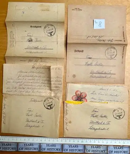4x Feldpostbrief 1943 Russ. FPN 16205 - H. Vatter Weilbach Flörsheim Oberursel 8