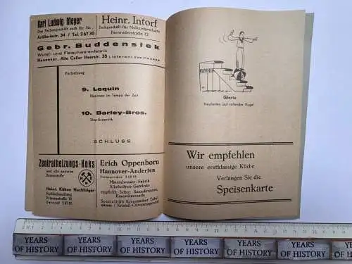 10. Heft Programm Mai 1939 Das Familien Löwenhof Variete Hannover Luisenstraße 5