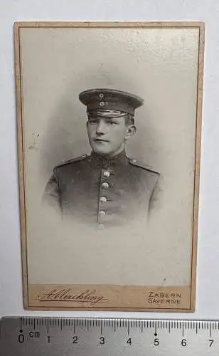 CDV Foto - Soldat in Uniform Portrait - Atelier Zabern Saverne Unterelsass Zorn