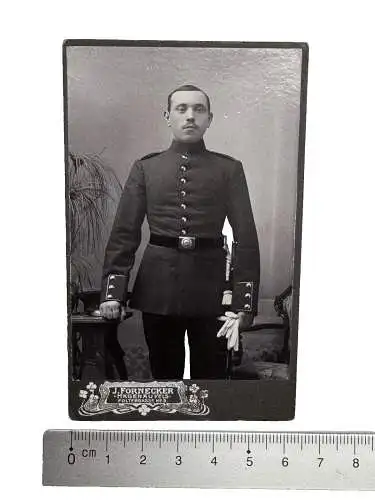 CDV Foto - Soldat in Uniform Standportrait Hagenau im Elsass