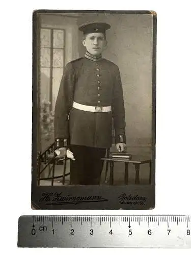 CDV Foto - Soldat in Uniform Standportrait Potsdam