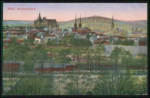 4x AK Metz + Strasbourg Straßburg Elsaß Bas Rhin Feldpost 1914 n. Essen Frintrop