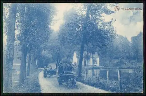 AK 1. WK Vlaanderen Flandern Belgien Feldpost 1917 nach Essen Frintrop gel. Nr.4