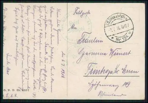 4x Künstler AK A. Herzing Serie 4212 Junge Dame Feldpost 1916 n. Essen Frintrop