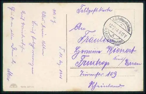 4x AK Morgenrot Morgenrot Serie R & K L 2411 Feldpost 1914 nach Essen Frintrop