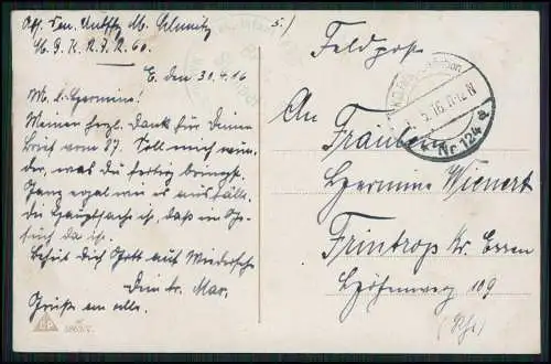 6x AK 1.WK Auf Wiedersehen Soldatenliebe Abschiedsszene 5863 1-6 - Feldpost 1916