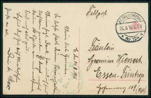 6x AK 1.WK Das treue deutsche Herz Amag 756 1-6 Feldpost 1916 n. Essen Frintrop