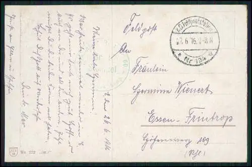 6x AK M. Gillis In Eis und Schnee Serie 222-227 Feldpost 1916 n. Essen Frintrop