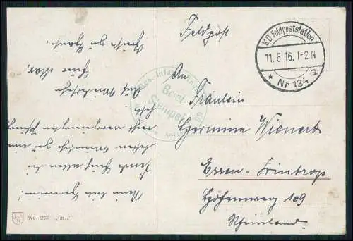 6x AK M. Gillis In Eis und Schnee Serie 222-227 Feldpost 1916 n. Essen Frintrop