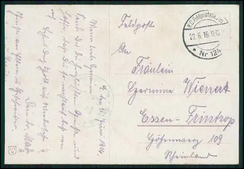 6x AK M. Gillis In Eis und Schnee Serie 222-227 Feldpost 1916 n. Essen Frintrop