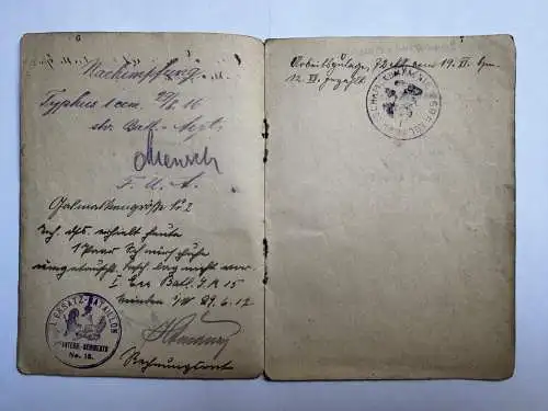 Militärpaß Haake Oberlübbe Hille Hüllhorst Minden Arm. Batl. 74 + Wirt. Kom. 269