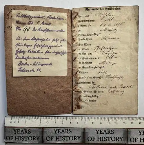 Soldbuch Landwehr Infanterie Regiment 87 Ersatzbataillon + Starkstrom Kompanie