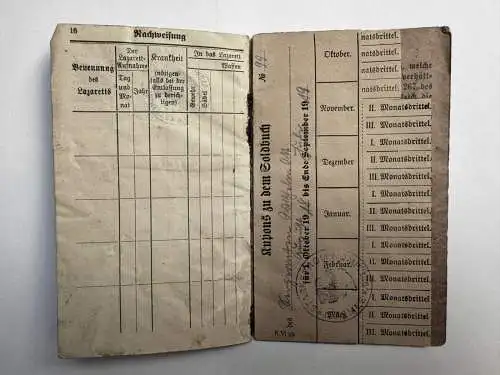 Soldbuch Landwehr Infanterie Regiment 87 Ersatzbataillon + Starkstrom Kompanie
