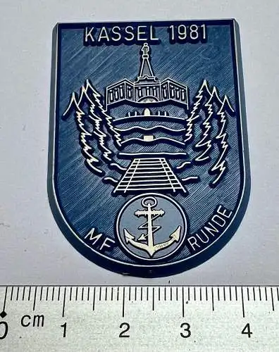 MF Marinefunker Treffen Kassel in Hessen 1981 Sticker Pin Kunststoffplakette