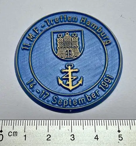 11. MF Marinefunker Treffen Hamburg 1991 Sticker Pin Kunststoffplakette