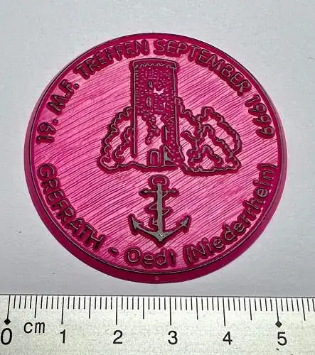 19. MF Marinefunker Treffen Oedt Grefrath 1999 Sticker Pin Kunststoffplakette