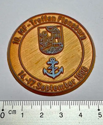 13. MF Marinefunker Treffen Flensburg 1990 Sticker Pin Kunststoffplakette
