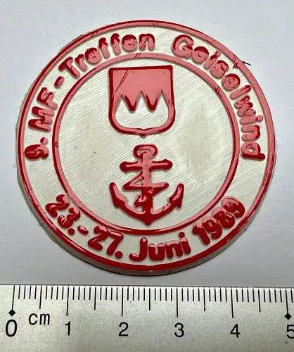9. MF Marinefunker Treffen Geiselwind 1989 Sticker Pin Plakette