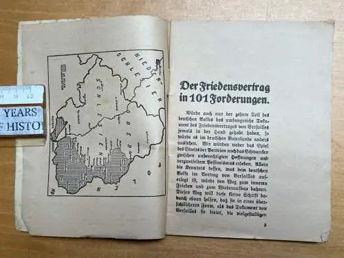 Der Friedensvertrag in 101 Forderungen - Volksblatt-Verlag 1921 - 32 Seiten