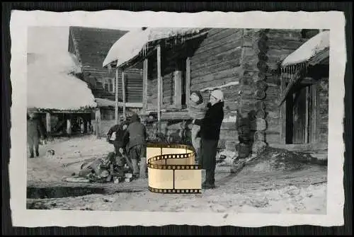 6x Orig. Foto Soldaten Quartier bei Bauern 1942-43