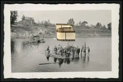 3x Orig. Foto Soldaten Schlauchboot Fähre Russland 1941-43