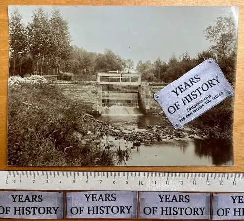 Foto 17x12 um 1905 Brücke Stausee Staubauwerk Staumauer Zu Laufgraben Hubklappe