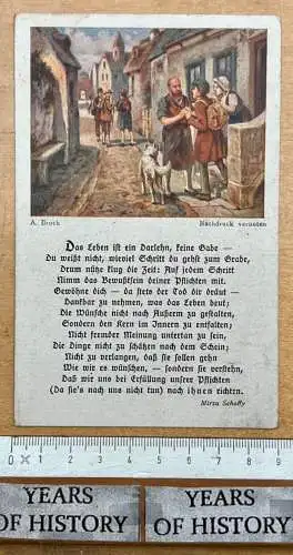 AK Künstler A. Broch Abschied gel. 1943 Stempel Fliegerangriffe Privatgespräche