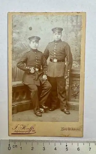 3x CDV Foto Soldaten in Uniform mit Seiten Gewähr Koppel 1895-1905