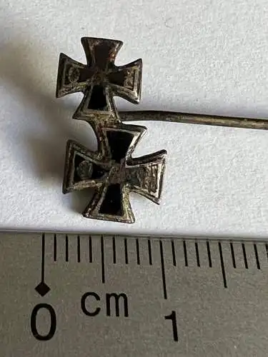 2-fach Miniatur Eisernes Kreuz 1.Klasse und 2.Klasse 1914-1918 1. WK Emailliert