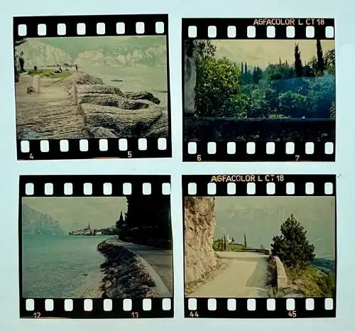 4x Farbdia Agfacolor - Gardasee Lago di Garda - Italien 1960er Trentino Südtirol