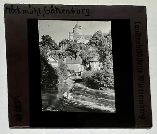 Dia 1936 Möckmühl Götzenburg 5 x 5 cm Landesbildstelle Württemberg