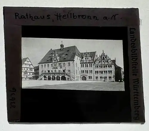 Dia 1936 Heilbronn am Neckar Rathaus 5 x 5 cm Landesbildstelle Württemberg