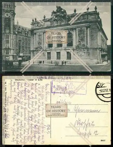 AK 1.WK Weltkrieg Lille deutsches Theater Feldpost gel. 1915-17 Belgien Frankre