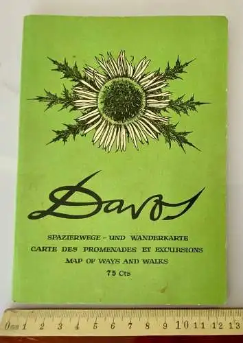 Große 100x34 cm Wanderkarte Spazierwege Davos Landwassertal Graubünden Prättigau