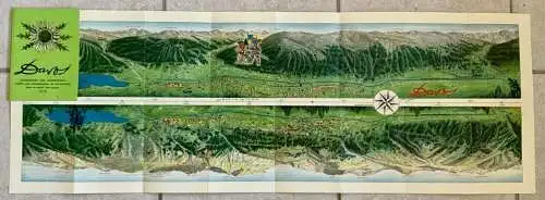 Große 100x34 cm Wanderkarte Spazierwege Davos Landwassertal Graubünden Prättigau