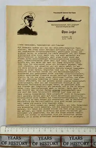 Heft Spee Info Nr. 2U Juni 1979 Panzerschiff Admiral Graf Spee Hans Langsdorff