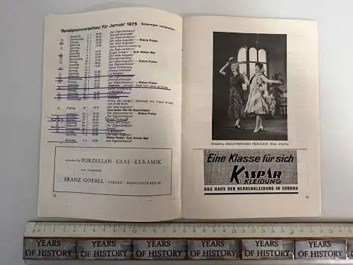 Heft 7 Dezember 1974 - Blätter des Landestheater Coburg - mit Spielplan Vorschau