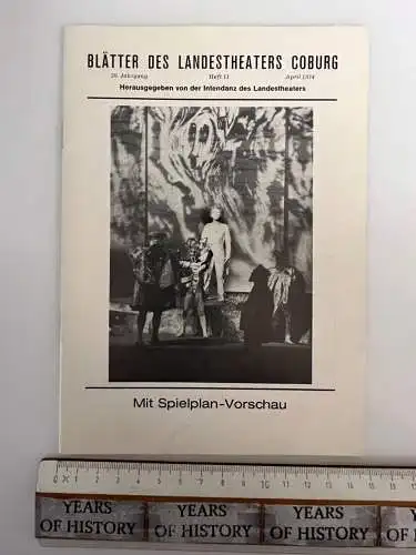Heft 1 April 1974 - Blätter des Landestheater Coburg - mit Spielplan Vorschau