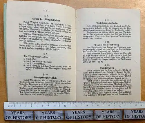 Heft Satzung Pferdeversicherungsverein Reit Fahrverein Öhringen 1936 u Postkarte