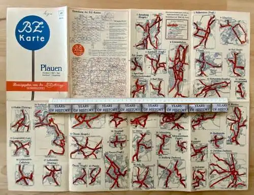 BZ-Karte 41 Plauen Zwickau Hof Eger Karlsbad Erzgebirge 1 : 250.000. farbige