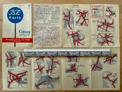 BZ-Karte 40 Coburg Bad Kissingen Meiningen Oberhof Thüringer Wald 1 : 250.000.
