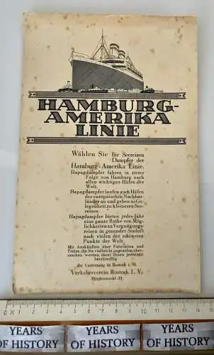 Hamburg-Amerika-Linie H.A.P.A.G. Hapag handgeschriebene Speisekarte 1930 Rostock